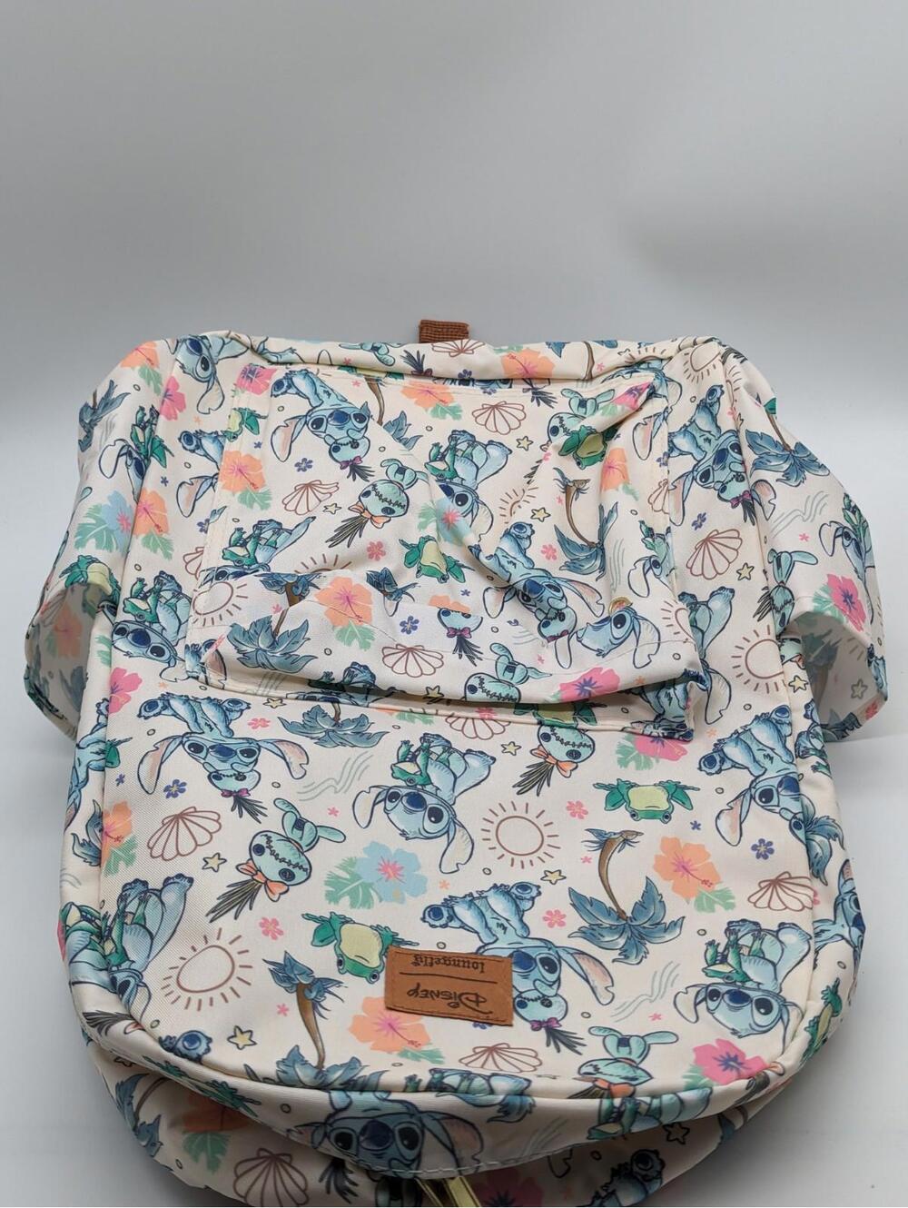 Loungefly Disney Lilo & Stitch Scrump Tropical Print Large Canvas Backpack New! - Picture 9 of 9